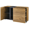 SIDEBOARD SIDE CABINET WITH 3 DRAWER STORAGE & LED OPEN SHELVES FOR LIVING ROOM