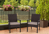 Garden Patio Furniture Outdoor Rattan Effect 2 Piece Set Wicker Chairs w/Cushion