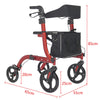 Folding Rollator,Lightweight Walking Aid 4 Wheels Mobility Walker w/ Seat,Break