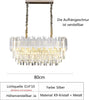 Luxury Rectangular Crystal Chandelier,Silver E14 Dining Room Ceiling Light 80CM