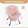 Home Office Accent Sofa Chair Leisure Lounge Armchair with Stool-Pink