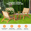 3 Piece Wooden Garden Bistro Set Acacia Wood Table Rattan Chairs Patio Furniture