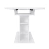 EXTENDABLE DINING TABLE RECTANGULAR KITCHEN DINING ROOM TABLE WITH STORAGE WHITE
