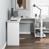 Corner Computer Table Laptop Home Study Wrokstation Desk Storage Shelves White