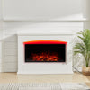 2kW Electric Fireplace LED Log Fire Flame White Surround Stand Heater Set 34''
