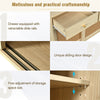 Rattan Sideboard Buffet with Storage, Cabinet with 3 Sliding Doors and 3 Drawers