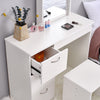 White Dressing Table Vanity Makeup Desk with 3 Drawers Mirror & Stool Bedroom /