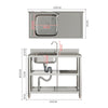 Catering Sink Stainless Steel Bowls Commercial Kitchen Right/Left Hand Drainer
