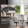 3 PCs Coffee Table Chairs Outdoor Garden Furniture Set w/ Umbrella Hole