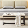Beige Velvet Padded Bed Bench Dining Bench Ottoman Stool Living room Modern