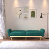 3 Seater Velvet Sectional Sofa Bed Striped Detail Click Clack Sleeper Sofa Bed