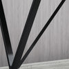 Modern White Wood Grain Bar Table with Black Steel Frame Tall Dining Table 120cm
