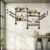 Industrial Pipe Shelf Wine Rack Wall Mounted Wine Shelf Steam Punk Pipe Organize