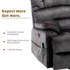 Fabric Velvet Power Recliner Armchair Electric Massage Sofa Reclining Chair Grey