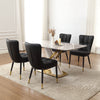 2x Luxury Faux Leather Kitchen Dining Chairs Accent Chairs with Metal Legs Black