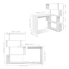 Mondeer L Shaped Computer Desk Corner Desk 360 Degree Rotatable Shelves White