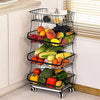 2-6 Tier Vegetable Fruit Trolley Cart Kitchen Rack Storage Basket Holder Shelf