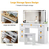 Dressing Table with 7 drawers Mirror Stool Set Bedroom Makeup Desk Vanity table