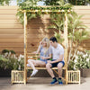 Wooden Outdoor Bench w/Pergola Garden Bench Arbor Arch Side Trellis