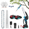 2 IN 1 Cordless Pole Chainsaw Long Reach Cutter Pruner Saw 2Batteries Charger UK
