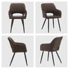 Set of 2 Faux Leather Dining Chairs Diamond Seat with Hole Design Modern Chair