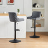 2Pcs Bar Stool Velvet Padded Swivel Gas Lift Breakfast Chair With Metal Base