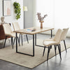 2pcs Beige Dining Chairs Set Velvet Diamond Back Padded Seat Restaurant Chair