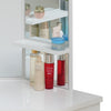 White Corner Dressing Table Makeup Desk Mirror Stool 5 Drawers 3 Mirrors CLIPOP