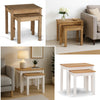 Nest of Tables Set Solid Pine Wood Side End Living Room Sofa Occasional Table
