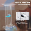 Acrylic Podium 47" Podium Stand Table Reading Surface w/ Storage Shelf