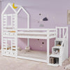 Kids Bunk Beds Double Pine Wooden Bunk Beds With Slide 3FT Single Size Bed Frame