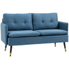 Modern Upholstered Two Seater Sofa for Bedroom Living Room Dark Blue