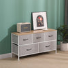 5 Drawers Chest of Drawers with Wood Tabletop Fabric Drawers for Bedroom