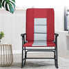 Foldable Rocking Chair Oversized Camping Rocking Chair Padded Lawn Chair Red