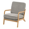 Accent Armchair Wooden Armest Frame Single Padded Sofa Chair Leisure Guest Seat