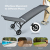 Garden Sun Lounger 6 Positions Adjustable Chaise Lounge Deck Sunbed