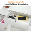 Dressing Table and Stool Set LED Dimmable Mirror Make up Desk w/4 Drawers White