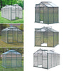 4x6/6x6/8x6/10x6FT Walk-In Greenhouse Aluminium Frame / Polycarb Panel Silver