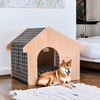 Large Wood Dog Kennel House Cage Crate In/Outdoor Shelter Pet Hutches Iron Door