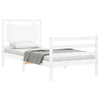 Bed Frame with Headboard White 100x200 cm Solid Wood