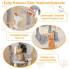 Pet Furniture Kitty Activity Center Multi-level Cat Tree w/ Basket Bed-Grey
