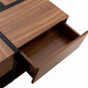 Square Coffee Table with 4 Hidden Drawers Wooden Living Room Furniture