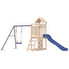 Playhouse with Slide Swing Rockwall Solid Wood Pine P2W1