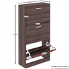 Shoe Cabinet 3 Drawer Walnut Wood Cabinet Rack Hallway Organiser Unit