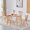 Set of 5 Solid Wood Windsor Spindle Back Dining Chairs Rectangular Dining Table