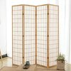 Japanese Style Room Divider Privacy Screen Natural Wooden Frame Non-Woven Fabric