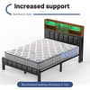 Double Bed Frame Industrial Metal Platform Bed w/ LED Headboard and Footboard UK