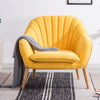 Chenille Fabric Accent Armchair Oyster Occasional Fluted Back Sofa w/Wood Legs