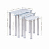 3x White Marble Tempered Glass Side End Table Nested Table Stainless Steel Tubes