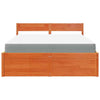 Bed with Drawers and Wax Brown 160x200 Solid Wood Pine G1Y2